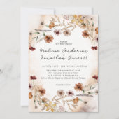 botanische tiny Floral Wedding Kaart (Voorkant)
