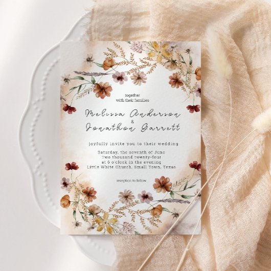 botanische tiny Floral Wedding Kaart