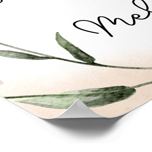 botanische tiny Floral Wedding Poster (Hoek)