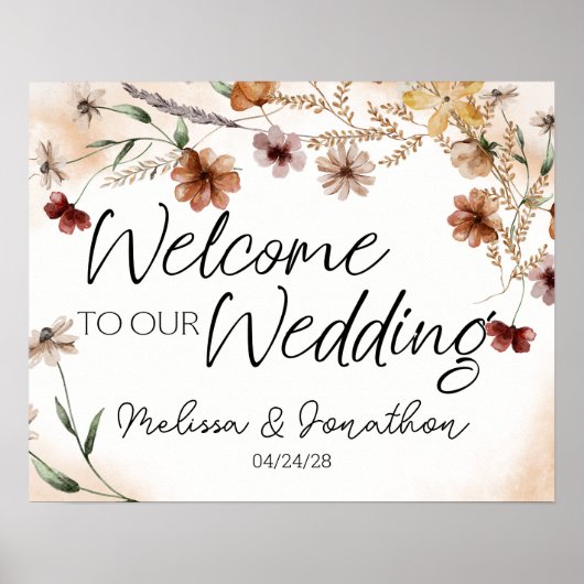  botanische tiny Floral Wedding Poster (Voorkant)