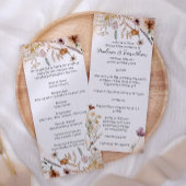 botanische tiny Floral Wedding Programmakaart