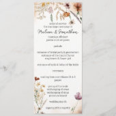  botanische tiny Floral Wedding Programmakaart (Voorkant)