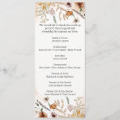  botanische tiny Floral Wedding Programmakaart (Achterkant)