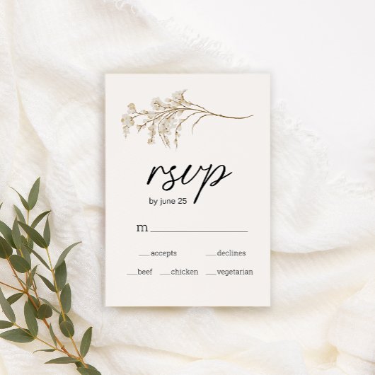 botanische tiny Floral Wedding RSVP Kaart
