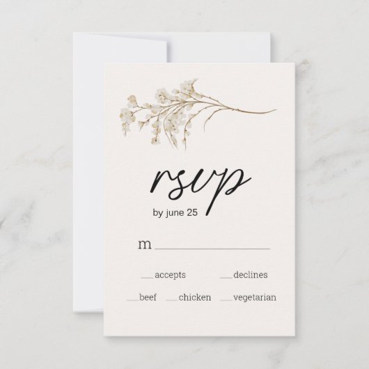  botanische tiny Floral Wedding RSVP Kaart (Voorkant)