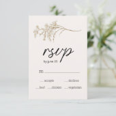 botanische tiny Floral Wedding RSVP Kaart (Staand voorkant)