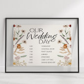  botanische tiny Floral Wedding Schedule Poster