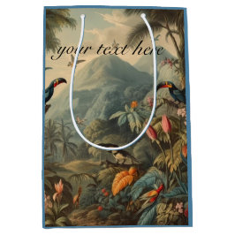  botanische toekan en aanpasbare bloemetjes medium cadeauzakje