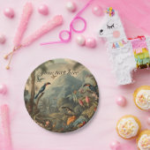  botanische toekan en aanpasbare bloemetjes papieren bordje (Feest)