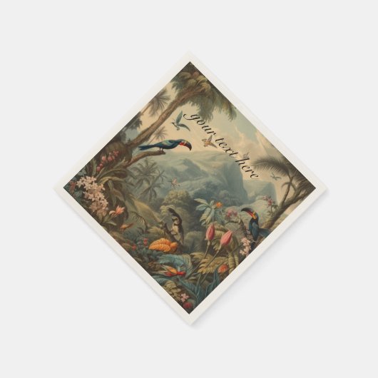  botanische toekan en aanpasbare bloemetjes servet (Hoek)