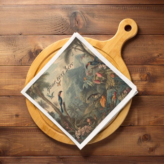  botanische toekan en aanpasbare bloemetjes servet