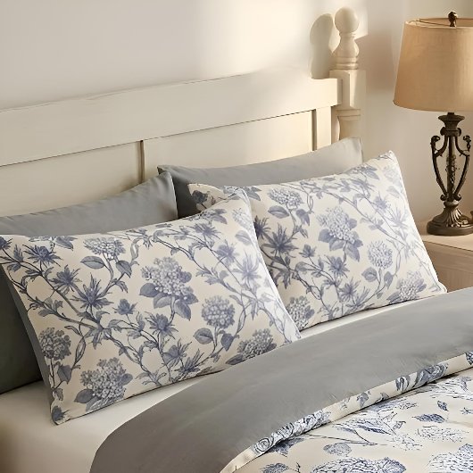 Botanische Toile | Hortensia & Stranddistel Kussensloop