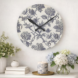 Botanische Toile | Hortensia & Stranddistel Ronde Klok