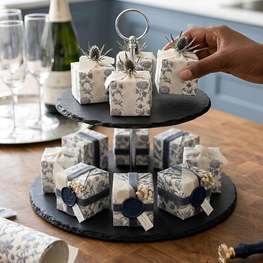 Botanische toile | Hortensia & Strandhollig Cadeaupapier