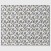 Botanische toile | Hortensia & Strandhollig Cadeaupapier (Vlak)