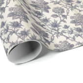 Botanische toile | Hortensia & Strandhollig Cadeaupapier (Rol Hoek)