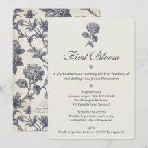 Botanische Toile Hortensia Zeeholly 1e Verjaardag
