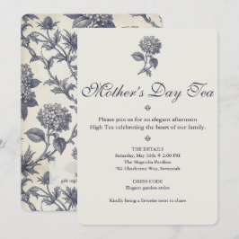 Botanische toile Hortensia Zeeholmotherdag Kaart