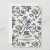 Botanische toile Hydrangea Zee Hulst 40e verjaarda Kaart (Achterkant)