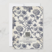 Botanische Toile Hydrangea Zee Hulst 90ste Verjaar Kaart (Achterkant)