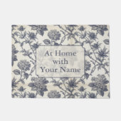 Botanische toile | Hydrangea & Zeehollie Maatwerk Deurmat (Voorkant)