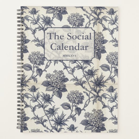 Botanische Toile | Hydrangea & Zeeholly Maatwerk Planner (Voorkant)