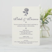 Botanische toile Hydrangea & Zeeholly Verjaardag Kaart (Staand voorkant)