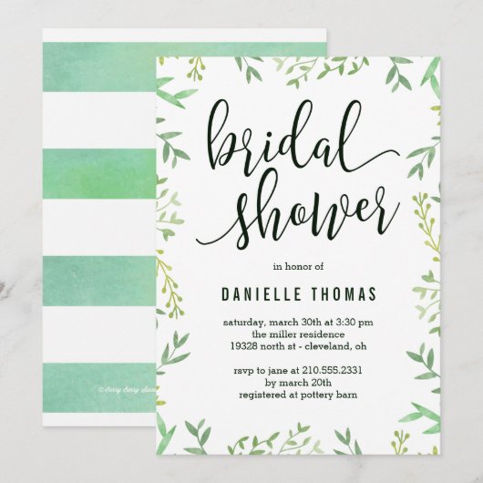 Botanische touchbridale douchetoewijzing kaart (Voorkant / Achterkant)