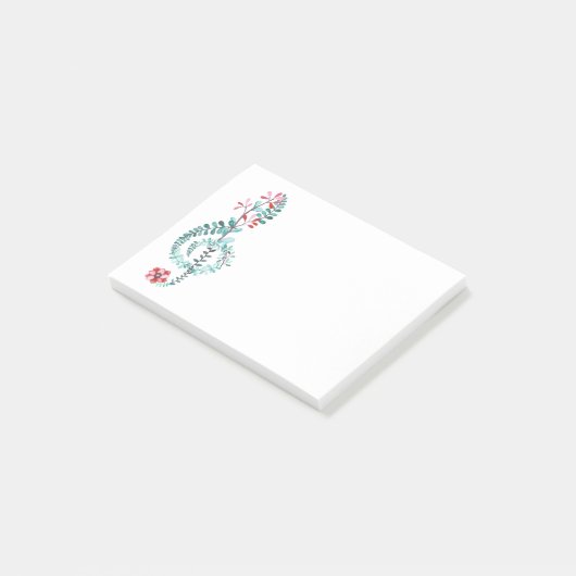 Botanische Treble Clef Musician Gift Music Lover Post-it® Notes (Schuin)