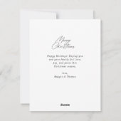 botanische trendy script kerstkaart (Achterkant)