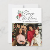 botanische trendy script kerstkaart (Voorkant)