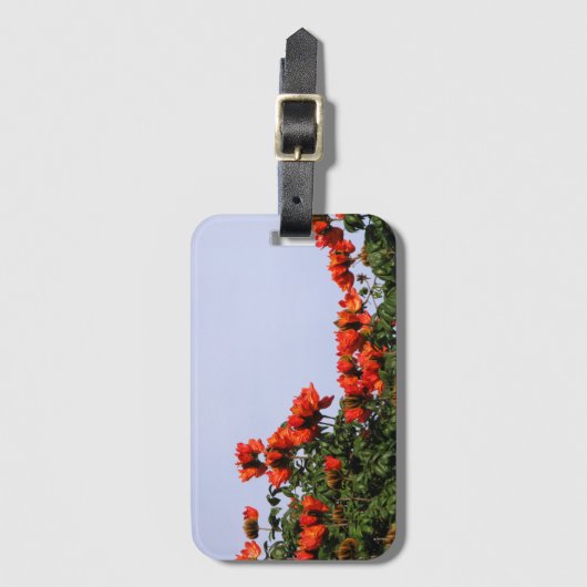 Botanische tropische Afrikaanse Tulpboom Bagagelabel (Voorkant (verticaal))