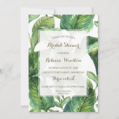 botanische tropische bladeren van de bridale douch kaart (Voorkant)