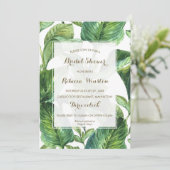 botanische tropische bladeren van de bridale douch kaart (Staand voorkant)