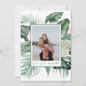 Botanische tropische bruiloft foto slaat de datum  save the date (Voorkant)