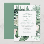 Botanische tropische bruiloft kaart (Voorkant / Achterkant)