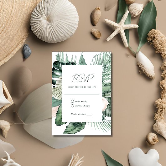 Botanische tropische bruiloft RSVP