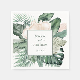 Botanische tropische Floral Beach Wedding Napkins Servet