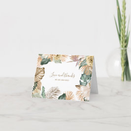 Botanische tropische Floral Gold Mauve Weddenschap Bedankkaart