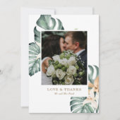Botanische tropische Floral Gold Mauve Weddenschap Bedankkaart (Voorkant)