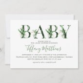 Botanische tropische groen en goudBaby shower Kaart (Voorkant)