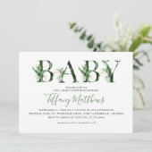 Botanische tropische groen en goudBaby shower Kaart (Staand voorkant)