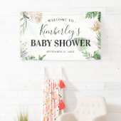 Botanische tropische groen en goudBaby shower Spandoek (Insitu)