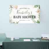 Botanische tropische groen en goudBaby shower Spandoek (Beurs)
