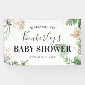 Botanische tropische groen en goudBaby shower Spandoek (Horizontaal)
