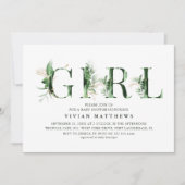 Botanische tropische groene Baby shower en goudbru Kaart (Voorkant)