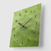 Botanische tropische groene cactus foto vierkante klok (Hoek)