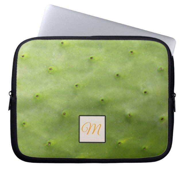 Botanische tropische groene Cactus fotomonogram Laptop Sleeve (Voorkant)
