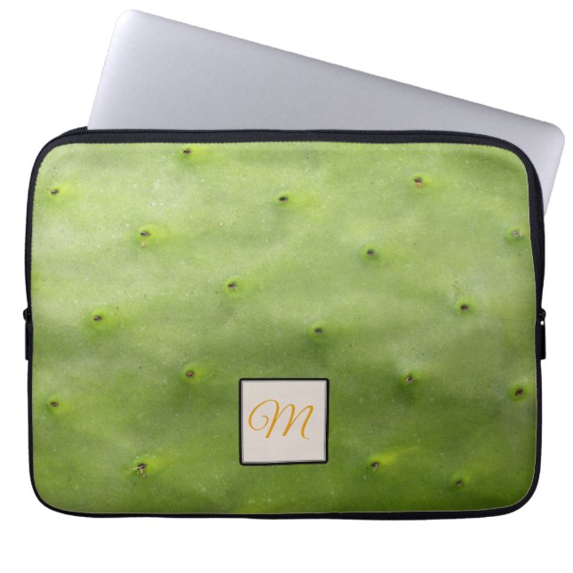 Botanische tropische groene Cactus fotomonogram Laptop Sleeve (Voorkant)