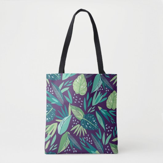 Botanische tropische groene flauwts tote bag (Voorkant)
